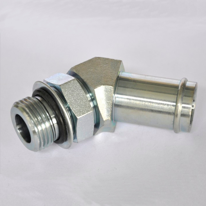45° Beaded Boss Elbow 4603 SAE 090392 Hose Barb end/ straight thread o-ring adapter for uk